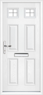 Sussex Silver Georgian Fret olive composite front door with toplight